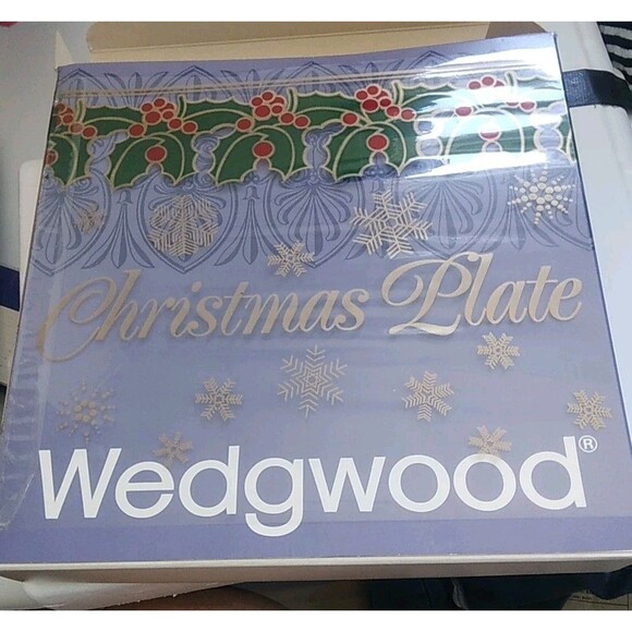 Jasperware Wedgewood Christmas Plate With Box 1981 England - Picture 5 of 5